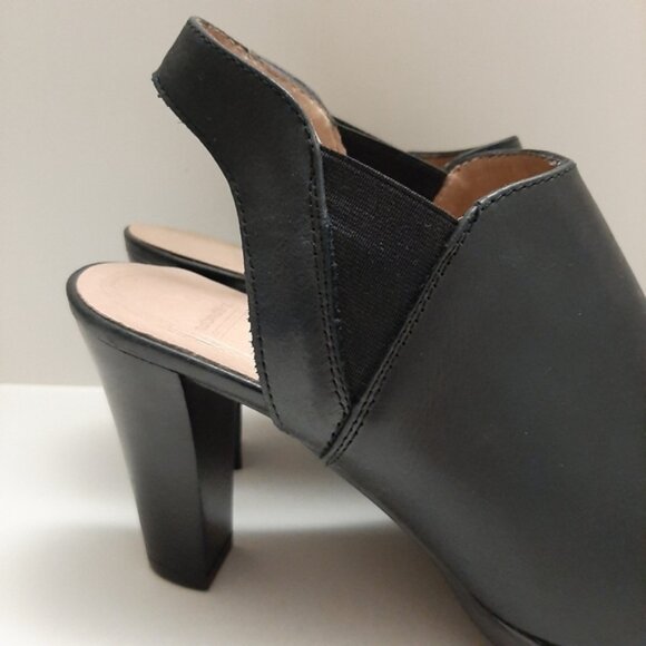 WONDERS Spain Memory Gel Peep-Toe Slingback Heels Black Leather Sz US 7.5 Eur 39 - Picture 4 of 16